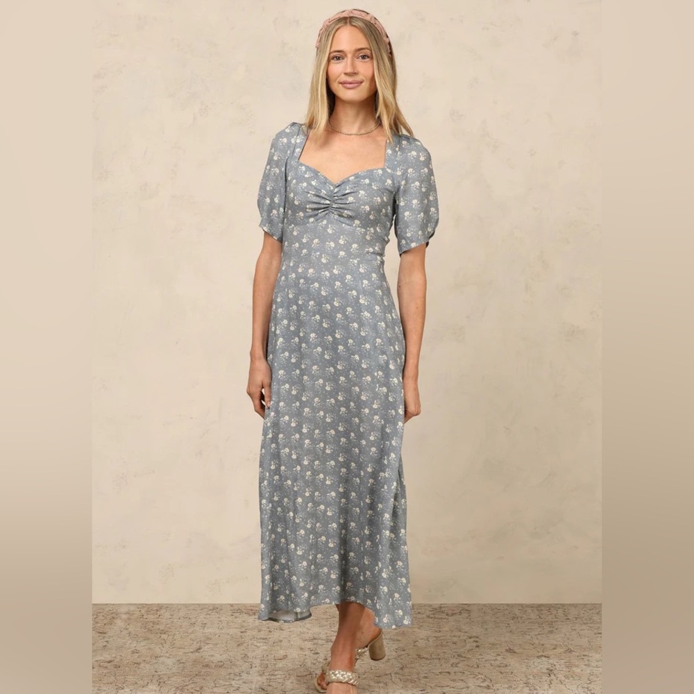 Rylee + Cru, Noralee Violet Dress NWT Floral Blue Maxi Dress